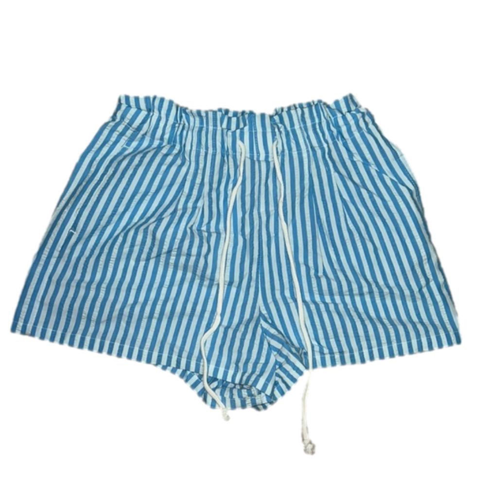 wild fable Blue & White Vertical Stripe Drawstring Shorts
